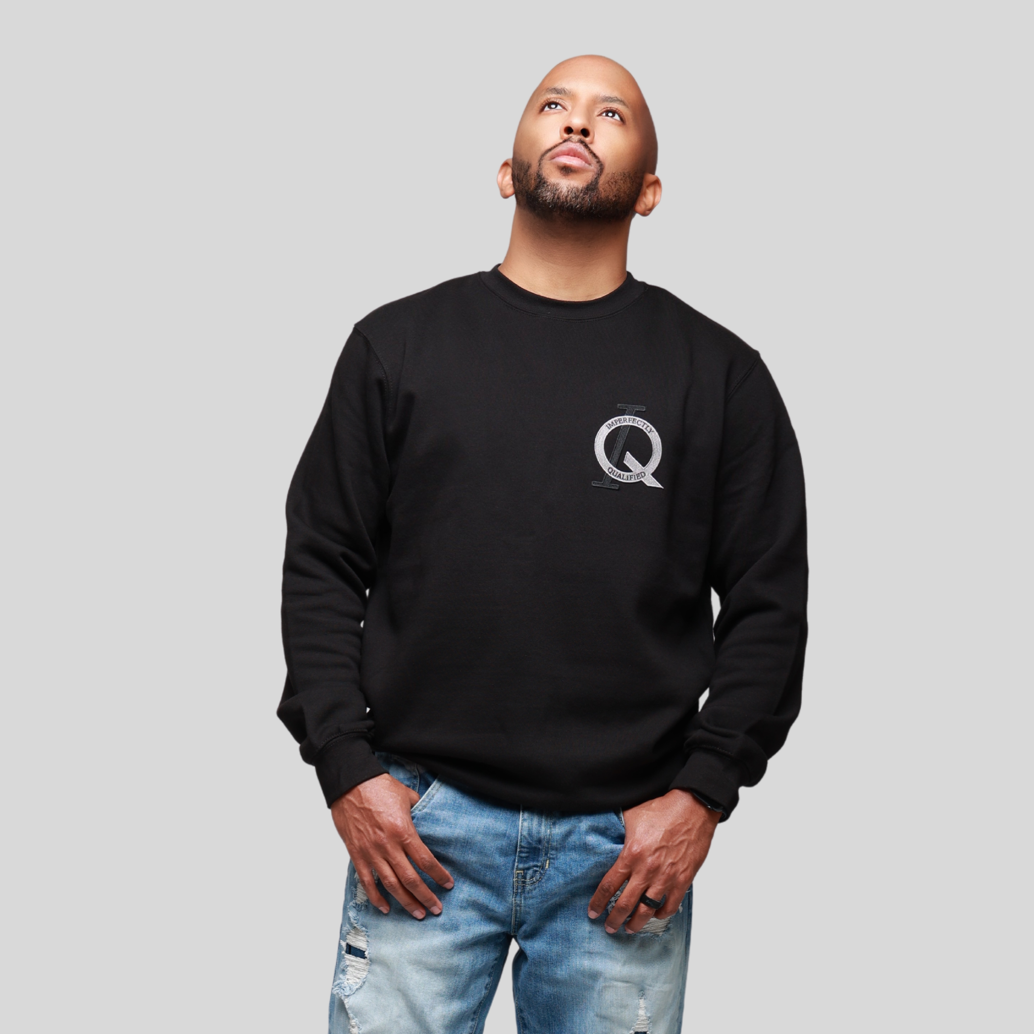 Imperfectly Qualified Embroidered Crewneck Sweatshirt
